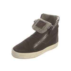 Giuseppe Zanotti Furry Suede Zipper Hightop Sneakers Size 39